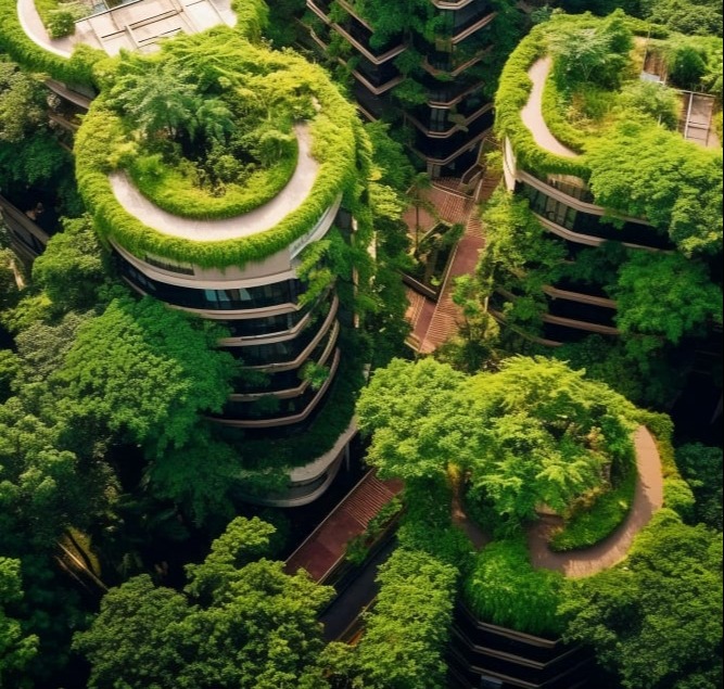 House covered in vegetation